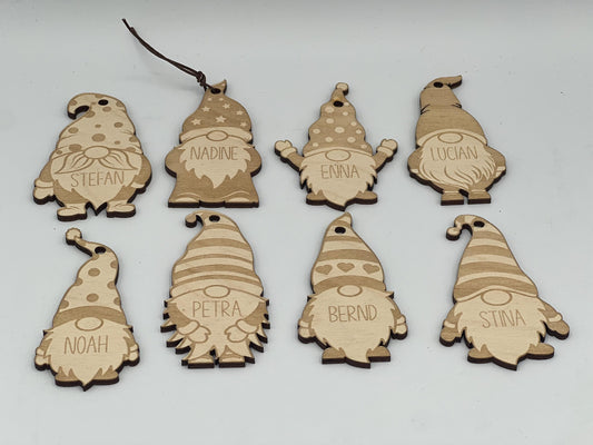 Weihnachtswichtel zum anhängen aus Holz / Personalisierte Wichtel / Geschenkanhänger / Weihnachtsbaum / Weihnachtsgeschenk / Weihnachtsdeko