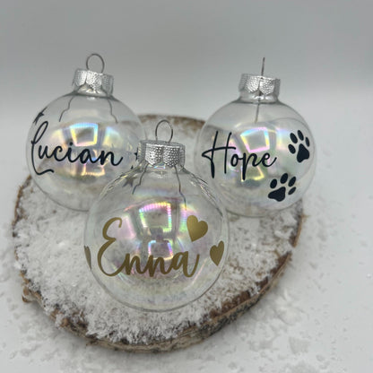 Weihnachtskugel mit Namen, Personalisiert, Christbaumkugel, Weihnachten, Christmas, Geschenk, Geschenke, Geschenkidee von Herzen