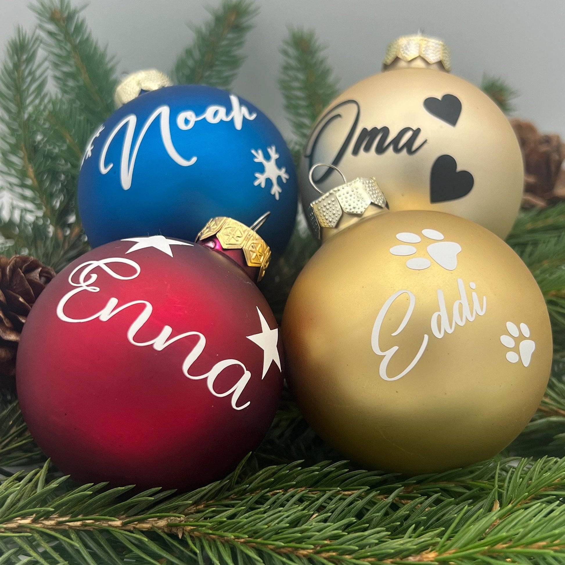 Weihnachtskugel mit Namen, Personalisiert, Christbaumkugel, Weihnachten, Christmas, Geschenk, Geschenke, Geschenkidee von Herzen