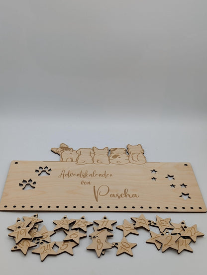 DIY Adventskalender aus Holz Hund/Katze, für deine felligen Freunde zu Weihnachten, Weihnachtsgeschenk für Tiere