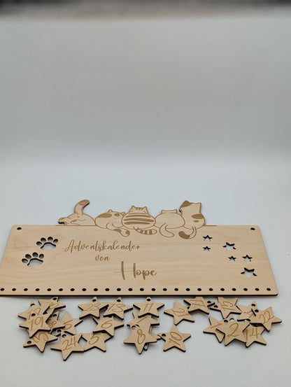 DIY Adventskalender aus Holz Hund/Katze, für deine felligen Freunde zu Weihnachten, Weihnachtsgeschenk für Tiere