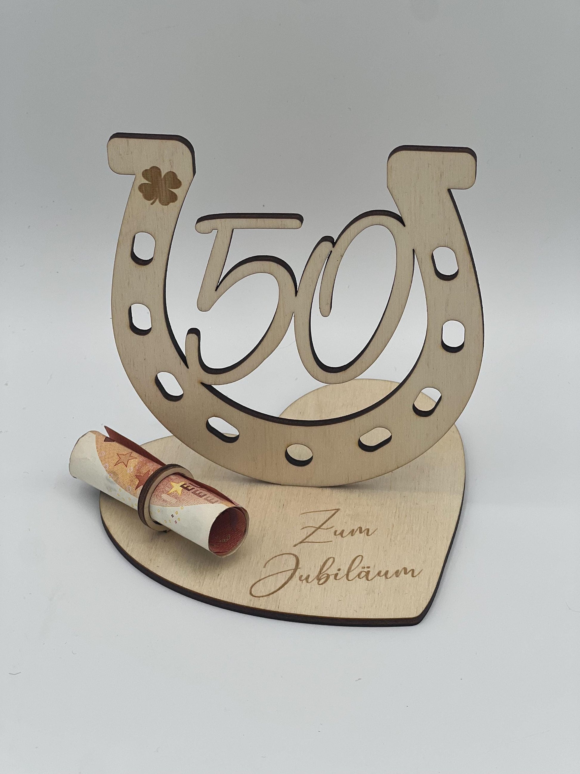 Geldgeschenk zum 50. Geburtstag aus Holz