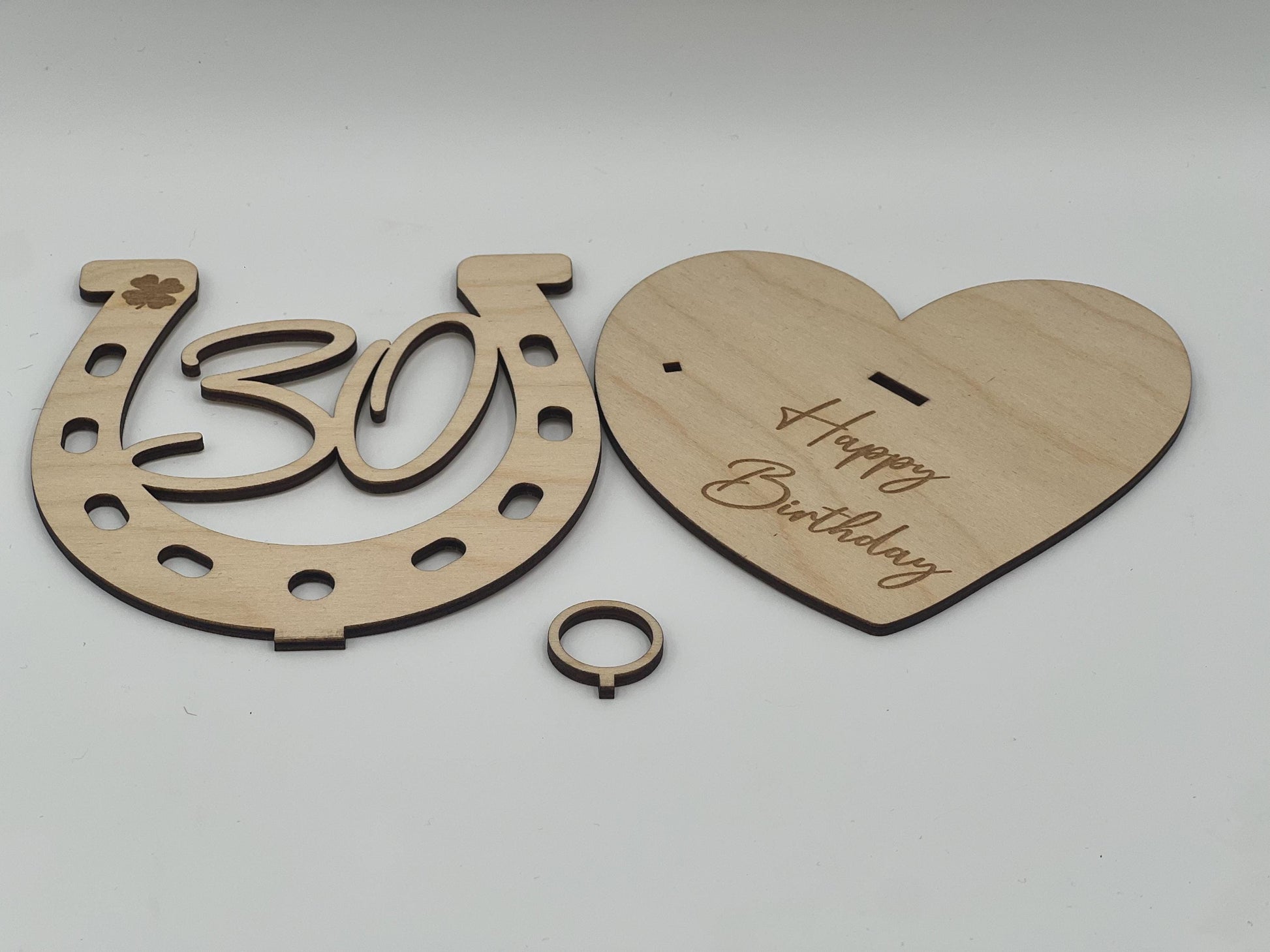 Hufeisen aus Holz geschenk zum Geburtstag auseinender