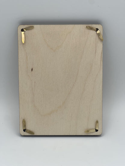 Geldgeschenk aus Holz, Geschenkkarte zur Konfirmation, zum zwischenlegen von Geld. Rückansicht