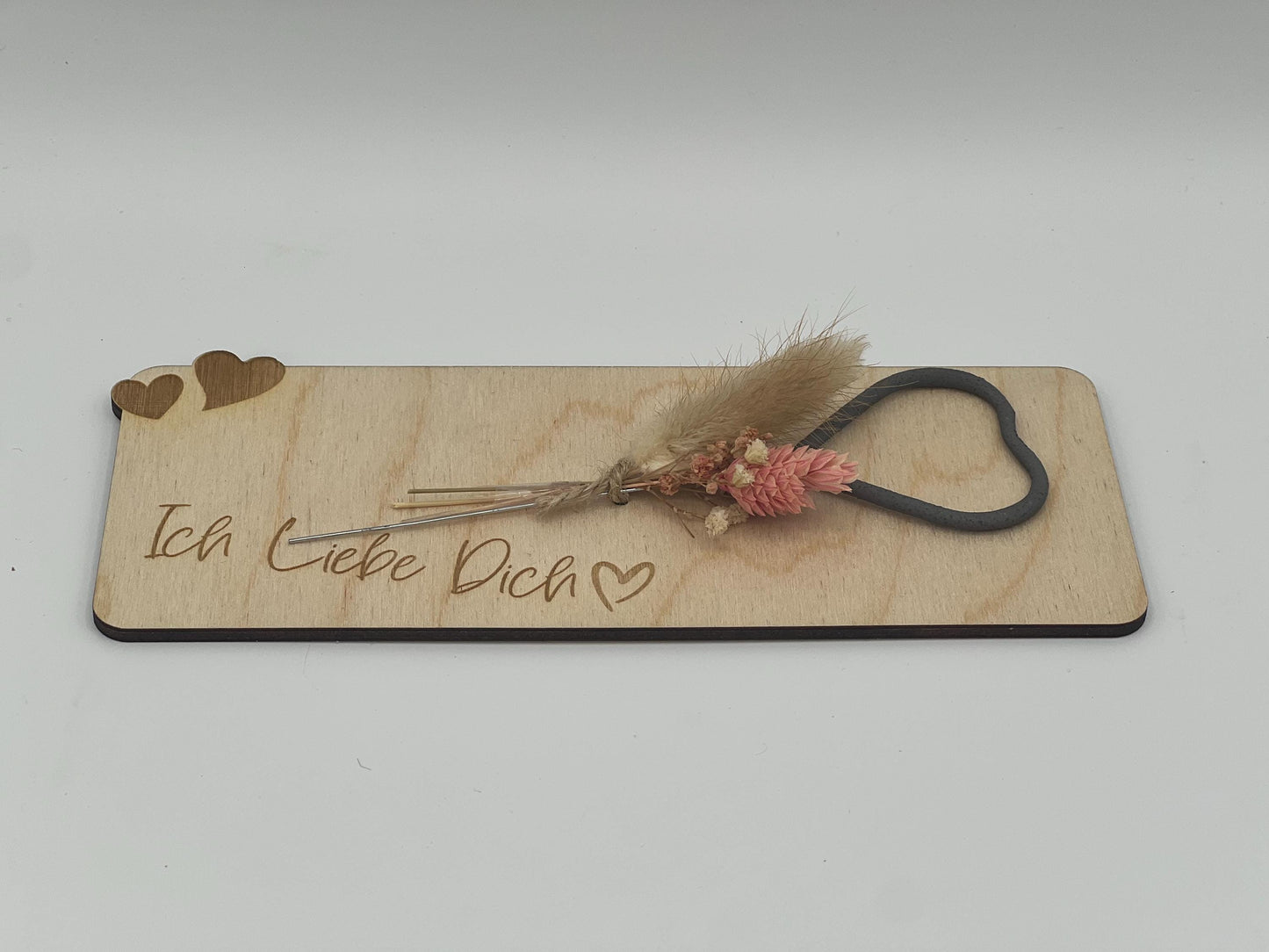 Wunderkerzenhalter aus Holz mit Trockenblumen, Personalisierbar zum Geburtstag, Valentinstag oder besondere Momente. kleines Mitbringsel