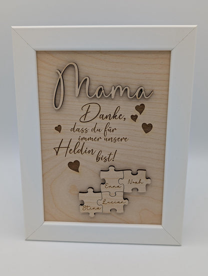Mama Geschenk Puzzle für die Mutter oder Oma zum Muttertag, Geschenk zum Muttertag mit Personalisierung, Kinder, Valentinstag, Geburtstag
