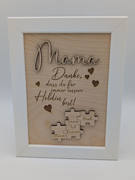 Mama Geschenk Puzzle für die Mutter oder Oma zum Muttertag, Geschenk zum Muttertag mit Personalisierung, Kinder, Valentinstag, Geburtstag
