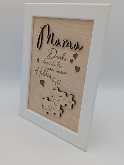 Mama Geschenk Puzzle für die Mutter oder Oma zum Muttertag, Geschenk zum Muttertag mit Personalisierung, Kinder, Valentinstag, Geburtstag