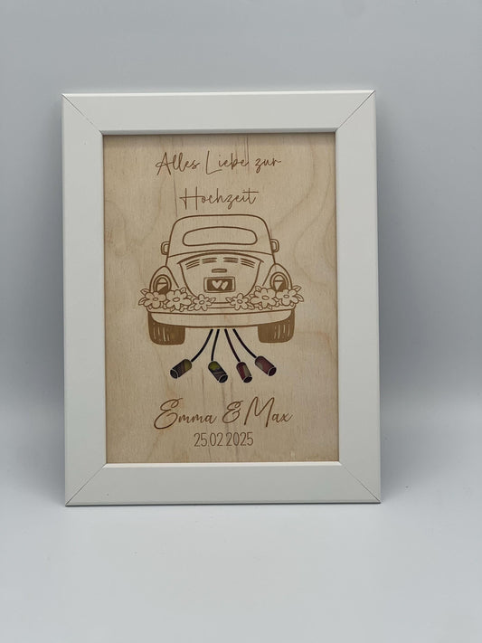Hochzeitsgeschenk im Bilderrahmen, Geldgeschenk für das Brautpaar zur Hochzeit