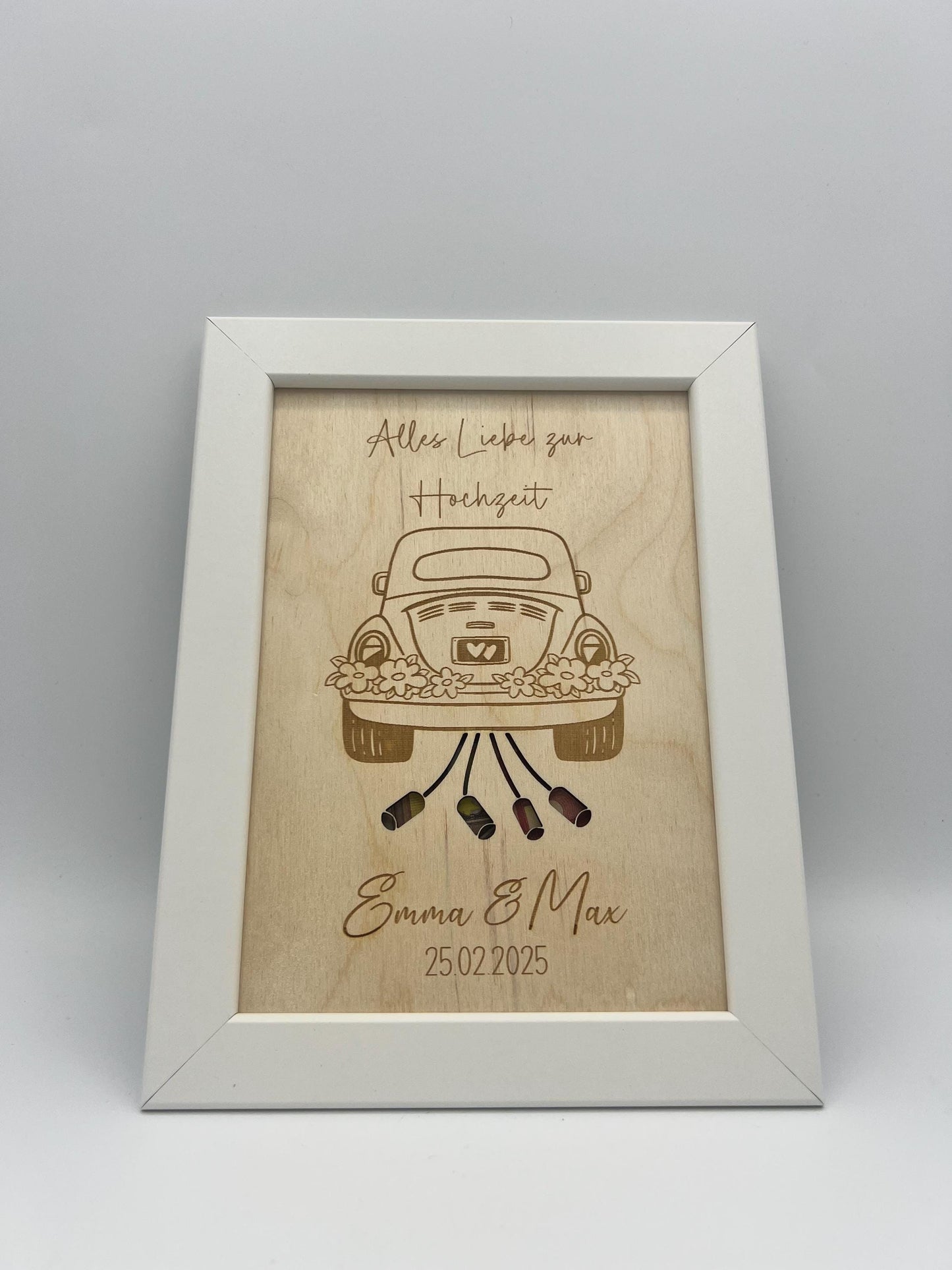Hochzeitsgeschenk im Bilderrahmen, Geldgeschenk für das Brautpaar zur Hochzeit