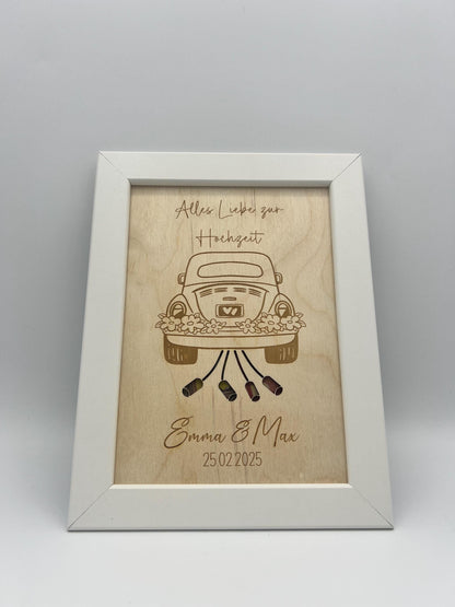 Hochzeitsgeschenk im Bilderrahmen, Geldgeschenk für das Brautpaar zur Hochzeit