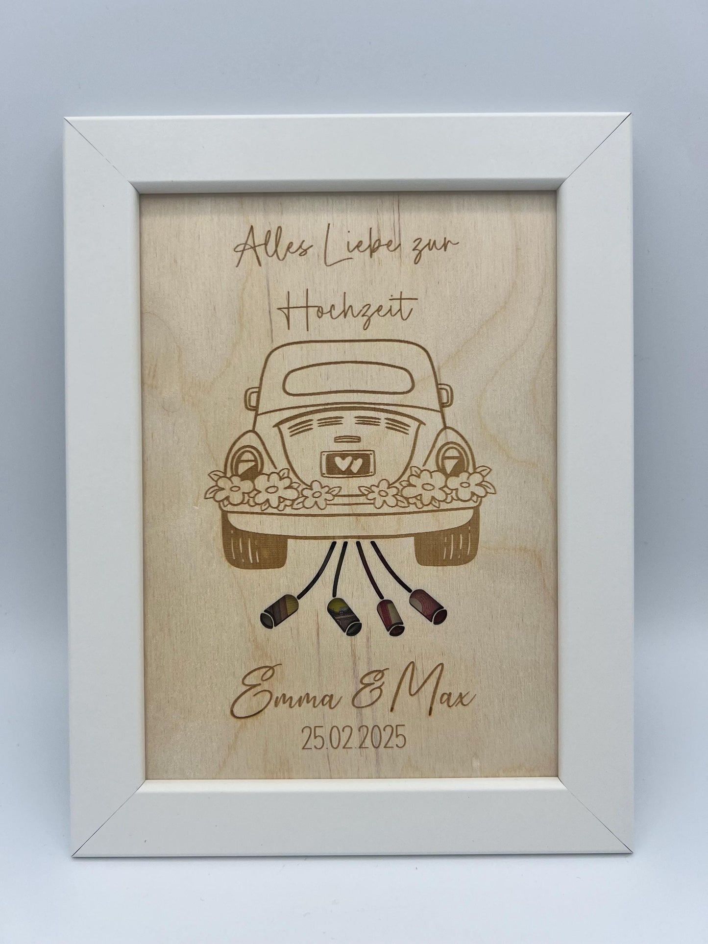 Hochzeitsgeschenk im Bilderrahmen, Geldgeschenk für das Brautpaar zur Hochzeit