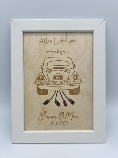 Hochzeitsgeschenk im Bilderrahmen, Geldgeschenk für das Brautpaar zur Hochzeit