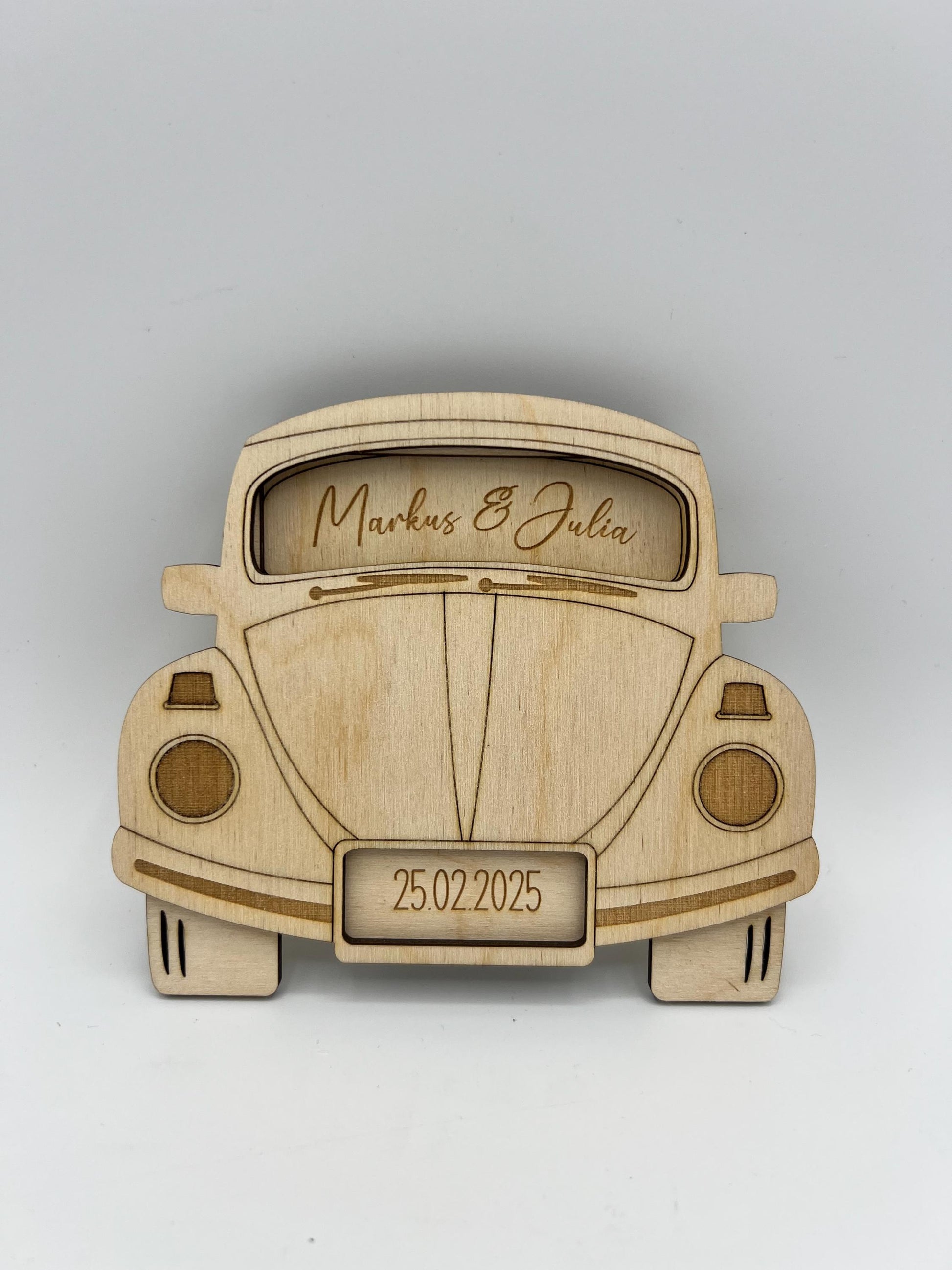 Geldgeschenk Hochzeit für das Brautpaar, Personalisiertes Hochzeitsgeschenk Auto als Gutscheinhalter, zum Hochzeitstag oder Verlobung