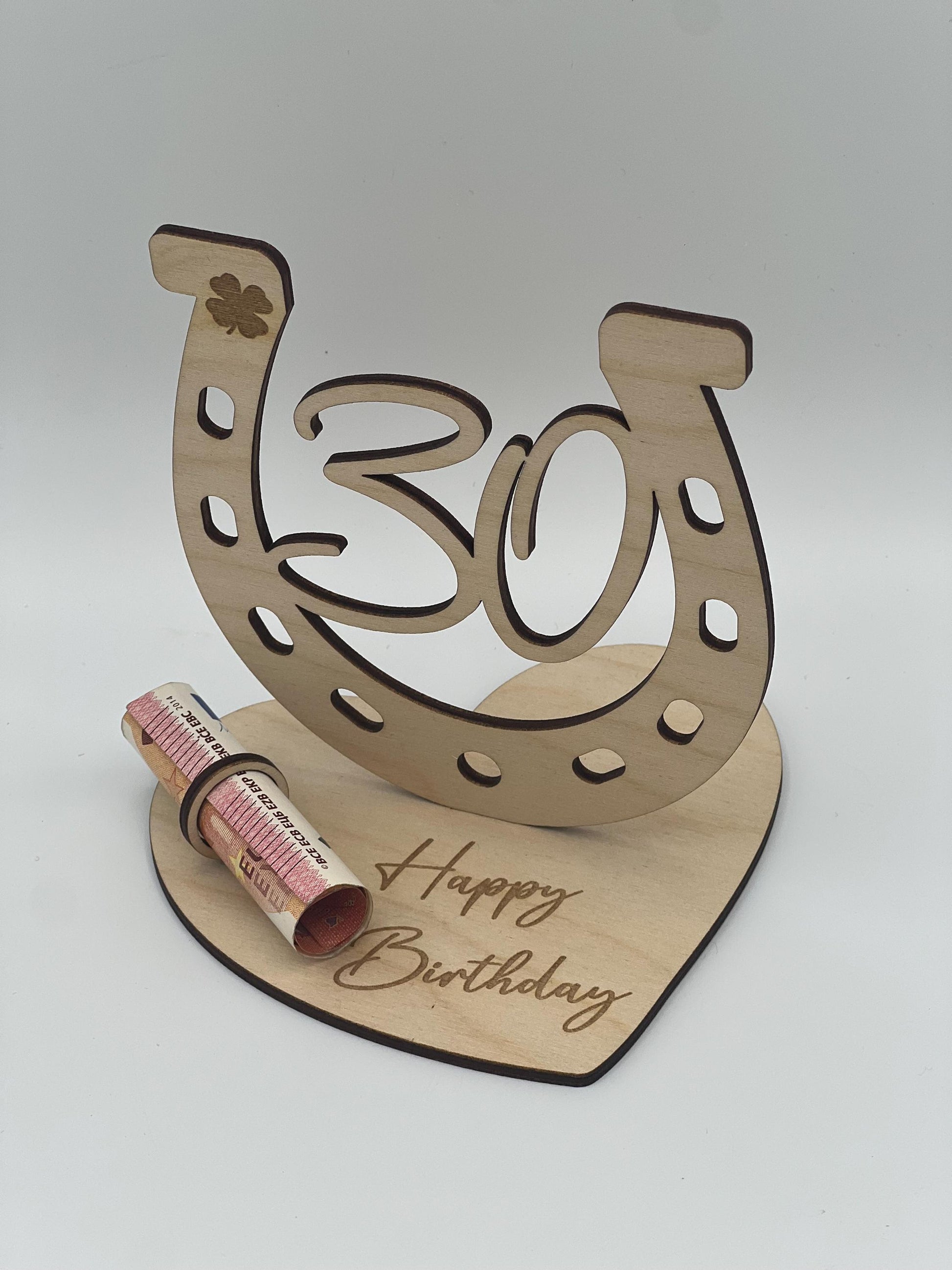 Geldgeschenk Hufeinen 30. Geburtstag, Jubiläum