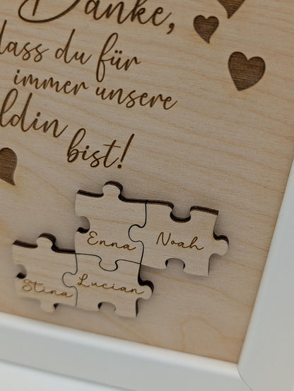 Mama Geschenk Puzzle für die Mutter oder Oma zum Muttertag, Geschenk zum Muttertag mit Personalisierung, Kinder, Valentinstag, Geburtstag