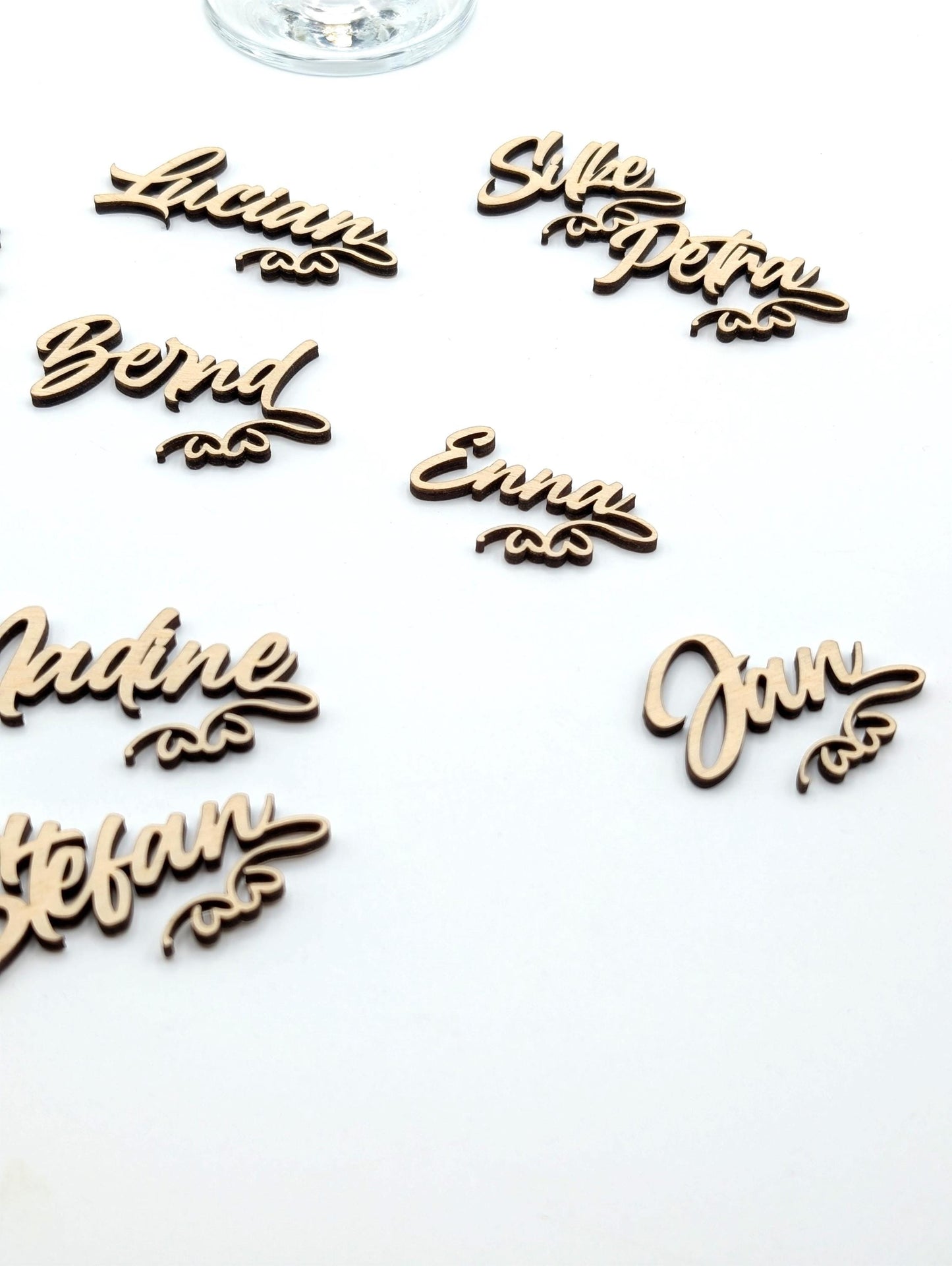 Platzkarte Hochzeit, Geburtstag, Konfirmation, Name aus Holz Personalisiert für Hochzeitsgäste