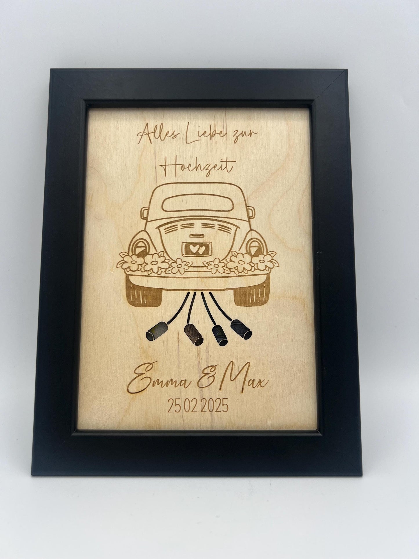 Hochzeitsgeschenk im Bilderrahmen, Geldgeschenk für das Brautpaar zur Hochzeit