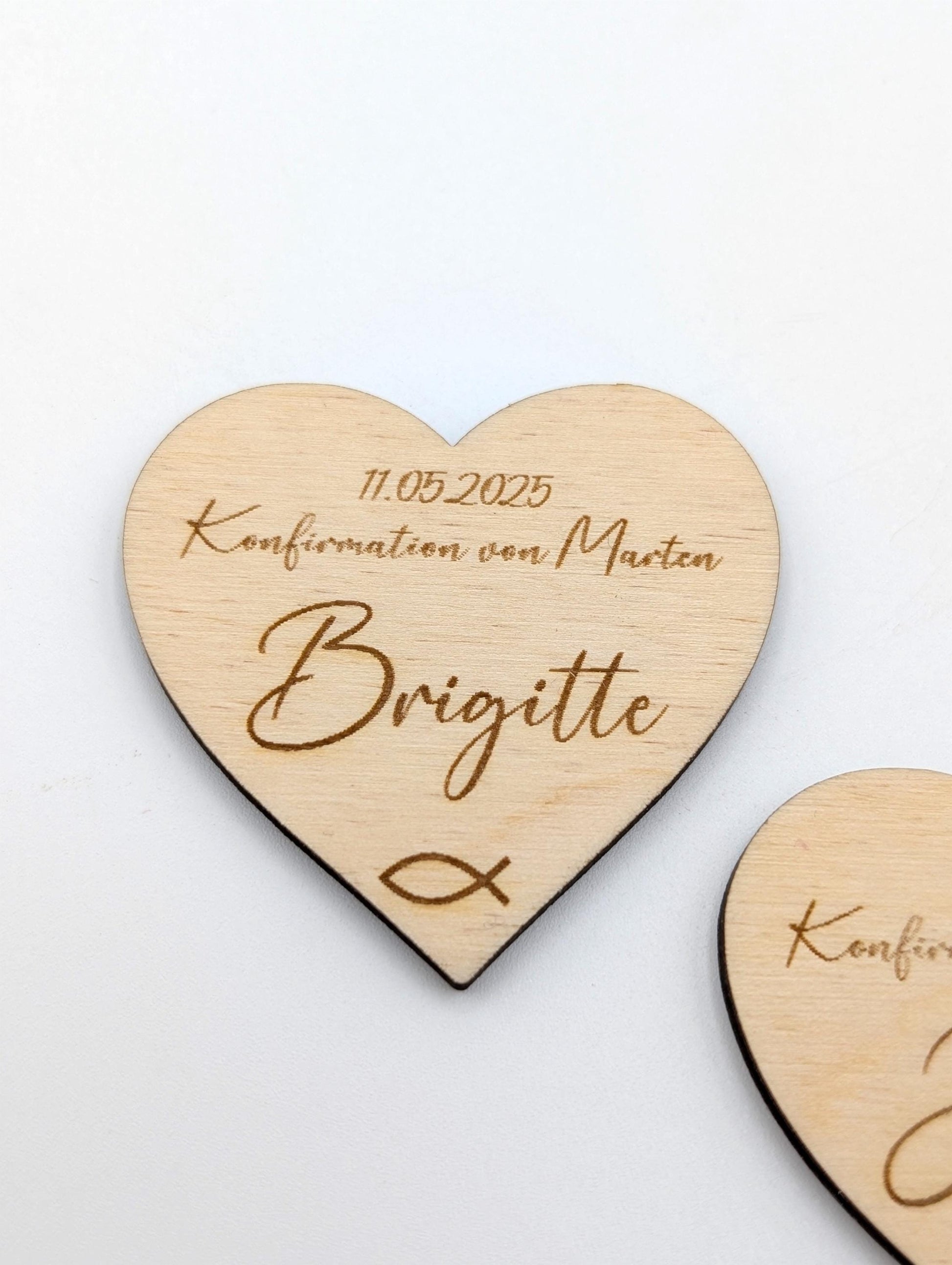 Personalisierte Platzkarten aus Holz, Namensschilder zur Konfirmation, Kommunion, Taufe, Hochzeit, graviert mit dem Gastnamen, Datum und Anlass
