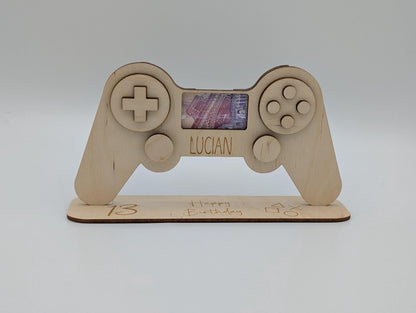 Geldgeschenk Holz für Zocker, Gaming Gutscheinkarte