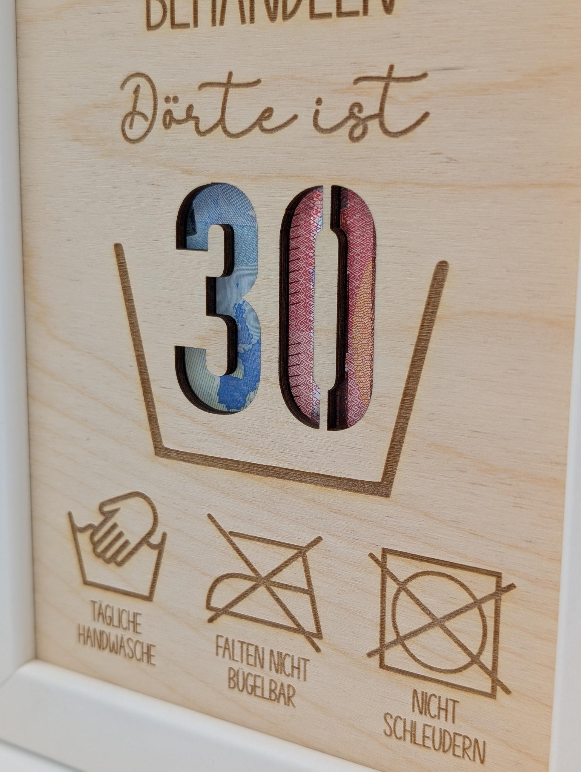 Geldgeschenk zum 30. Geburtstag schonend behandeln