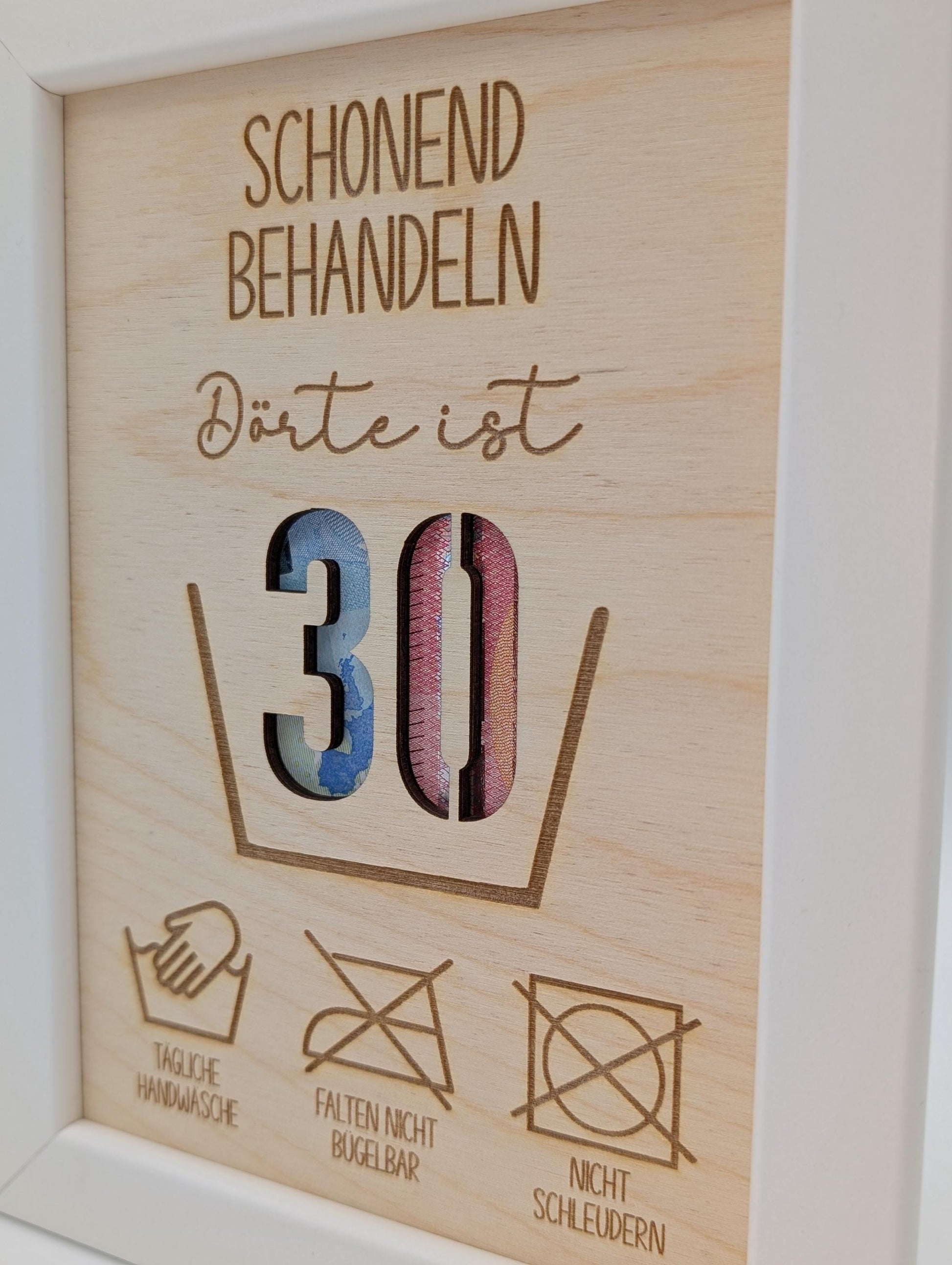Geldgeschenk zum 30. Geburtstag schonend behandeln