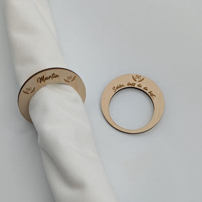 Serviettenring Geburtstag, Tischdekoration personalisiert, Hochzeit, Konfirmation, Taufe, 50. Jubiläum, Goldene Hochzeit, Silberhochzeit