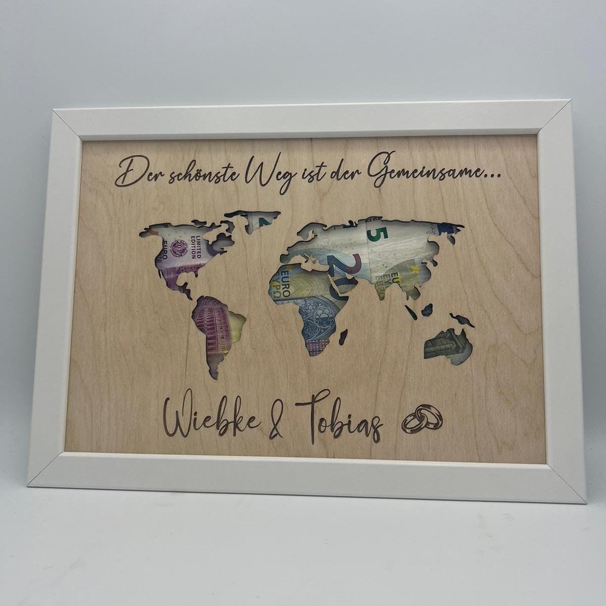 personalisiertes Hochzeitsgeschenk Weltkarte