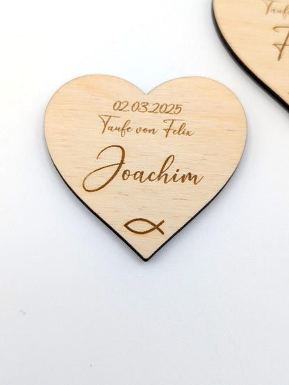 Personalisierte Platzkarten aus Holz, Namensschilder zur Konfirmation, Kommunion, Taufe, Hochzeit, graviert mit dem Gastnamen, Datum und Anlass