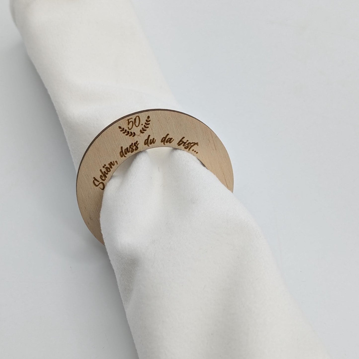 Serviettenring Geburtstag, Tischdekoration personalisiert, Hochzeit, Konfirmation, Taufe, 50. Jubiläum, Goldene Hochzeit, Silberhochzeit
