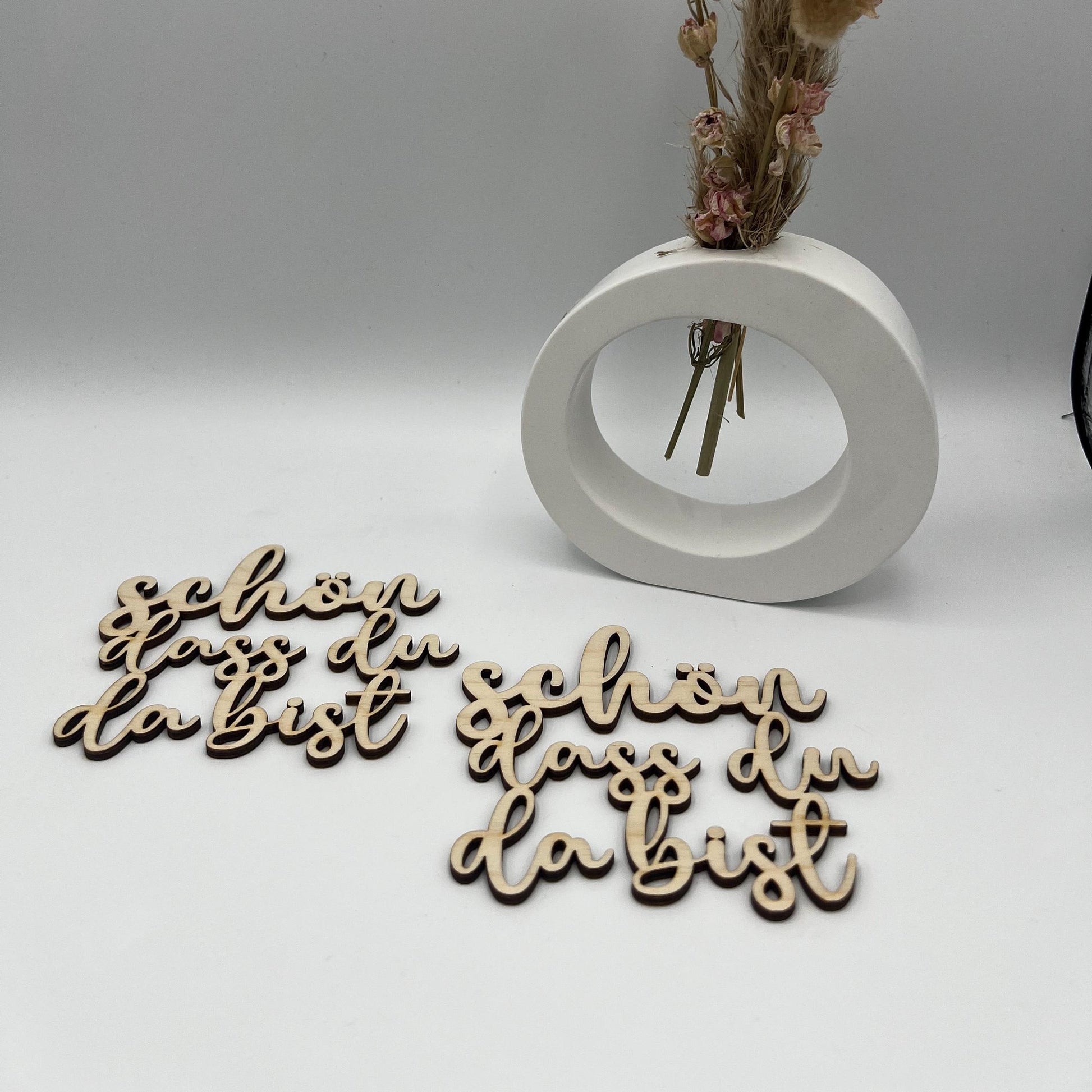 Glasuntersetzer personalisiert, Untersetzer, holzuntersetzer, Schön das es dich gibt , Untersetzer Spruch aus Holz 4stück