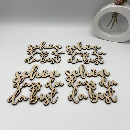 Glasuntersetzer personalisiert, Untersetzer, holzuntersetzer, Schön das es dich gibt , Untersetzer Spruch aus Holz 4stück