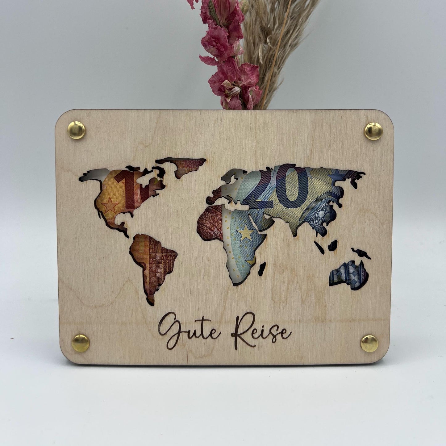 Geldgeschenk Wunscherfüller zum Geburtstag, Hochzeit, Reise aus Holz, Geschenk Geschenkidee von Herzen,Geburtstagsgeschenk Hochzeitsgeschenk