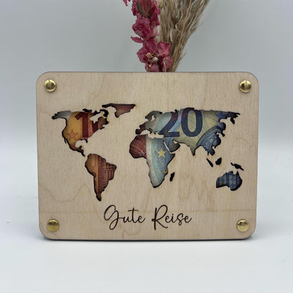 Geldgeschenk Wunscherfüller zum Geburtstag, Hochzeit, Reise aus Holz, Geschenk Geschenkidee von Herzen,Geburtstagsgeschenk Hochzeitsgeschenk