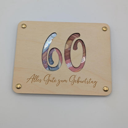 geschenk zum 60. Geburtstag, Geld Geschenk