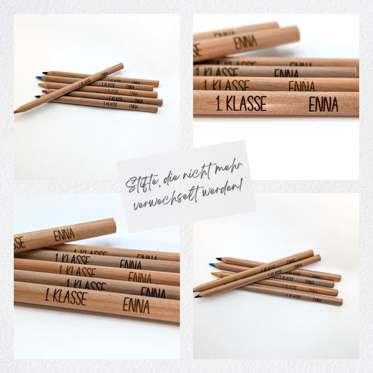 Buntstifte zur Einschulung, mit Namen Personalisiert, Geschenkidee zur Einschulung für die Schultüte, Füllung Zuckertüte zum Schulstart