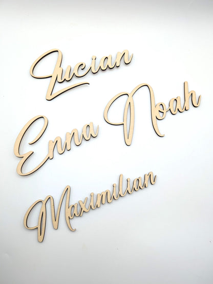 Personalisierter Schriftzug aus Holz, Namensschild, Holzschild Geschenkidee, Geschenk, zur Hochzeit Platzkarten