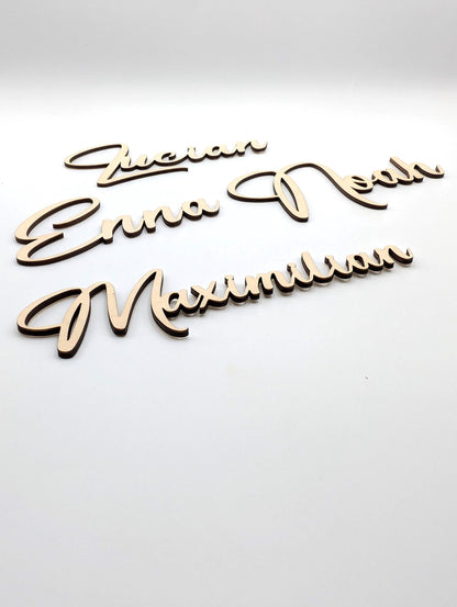 Personalisierter Schriftzug aus Holz, Namensschild, Holzschild Geschenkidee, Geschenk, zur Hochzeit Platzkarten