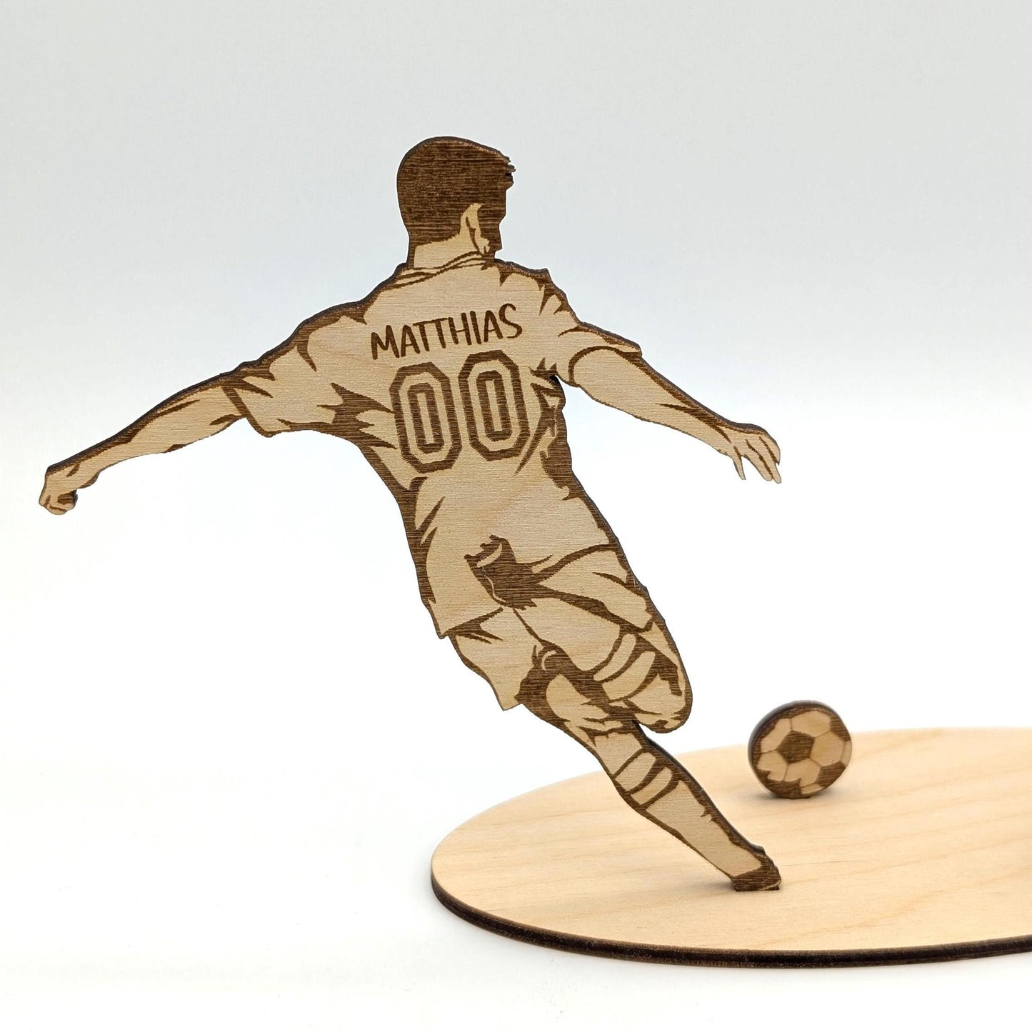 Geldgeschenk Personalisiert für Fußballfans, Geschenkidee aus Birkenholz zum Geburtstag mit Name