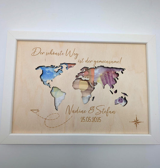 personalisiertes Hochzeitsgeschenk Weltkarte
