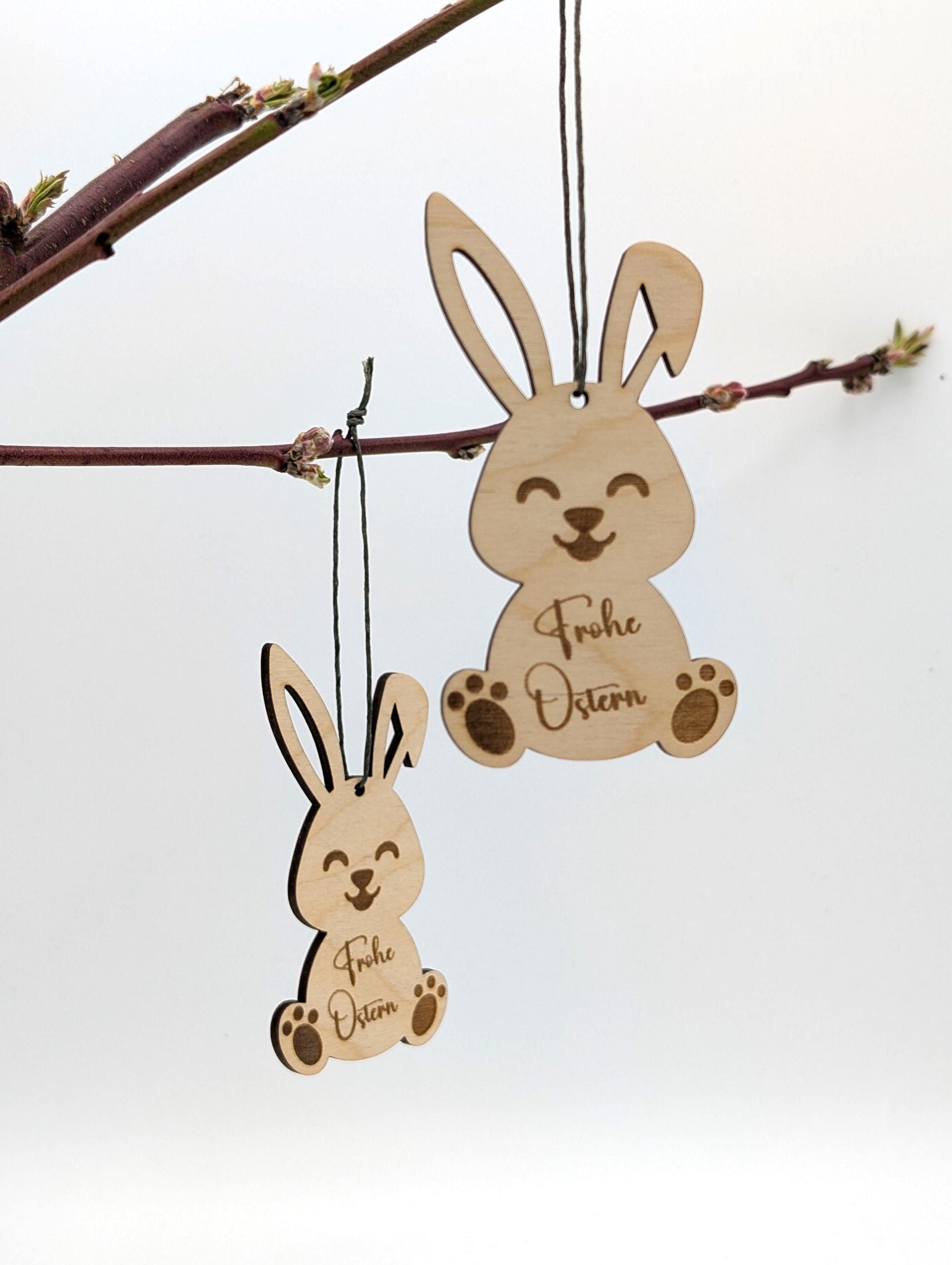 Osteranhänger aus Holz, Frohe Ostern oder auch mit Namen Personalisiert