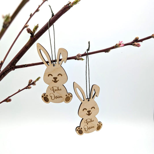 Osteranhänger aus Holz, Frohe Ostern oder auch mit Namen Personalisiert