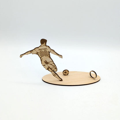 Geldgeschenk Personalisiert für Fußballfans, Geschenkidee aus Birkenholz zum Geburtstag mit Name