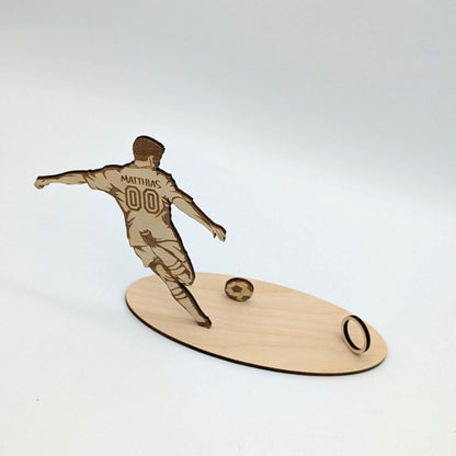 Geldgeschenk Personalisiert für Fußballfans, Geschenkidee aus Birkenholz zum Geburtstag mit Name