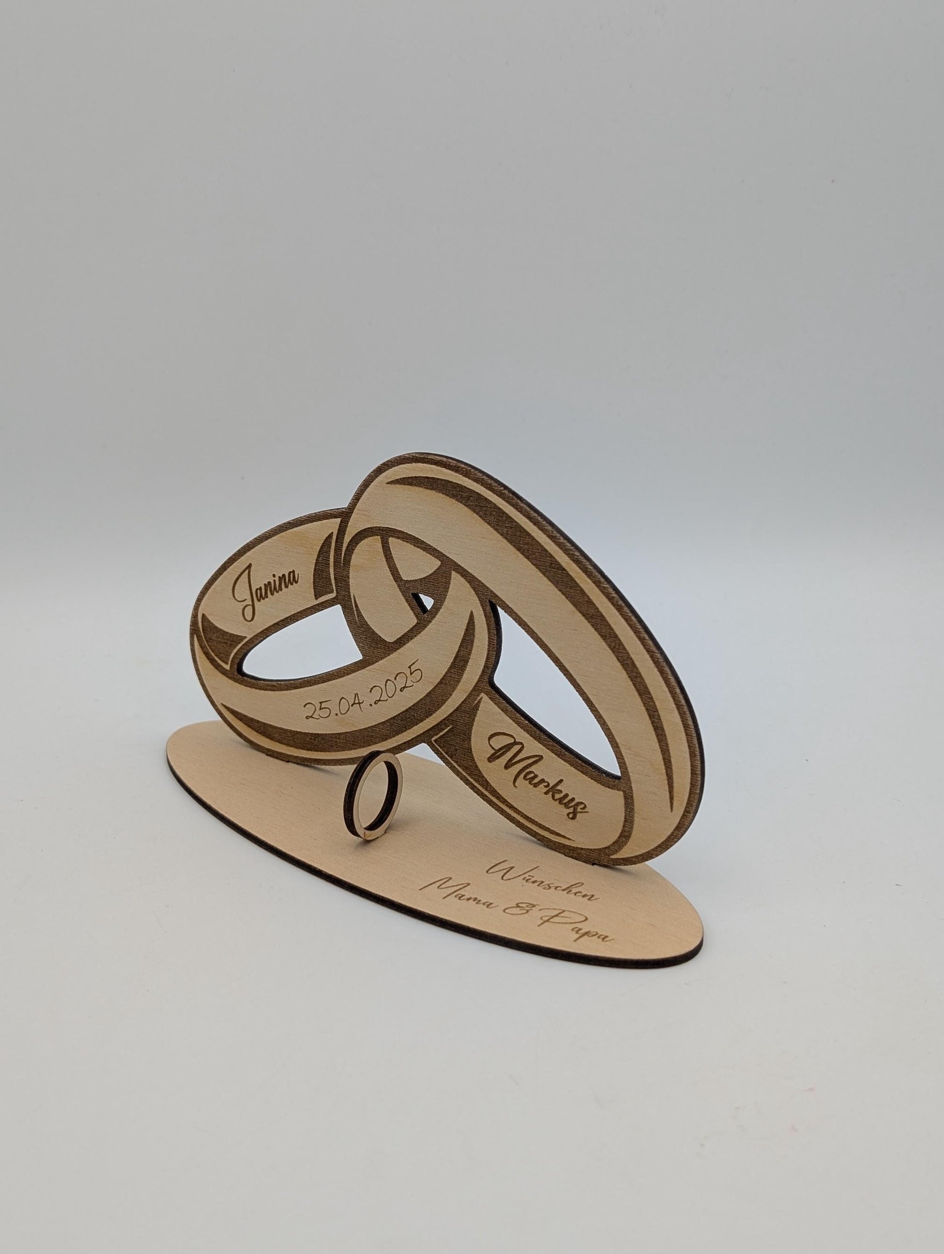 Geldgeschenk aus Holz zur Hochzeit, Personalisiert