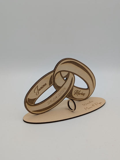 Geldgeschenk aus Holz zur Hochzeit, Personalisiert