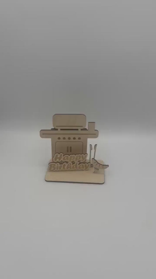 Geldgeschenk zum Geburtstag/ Gutscheinhalter / Grill aus Holz / Geschenkeverpackung / Gutschein verschenken/ Geschenk Ideen