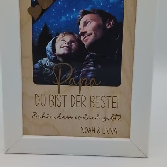 Personalisiertes Bilderrahmen-Geschenk zum Vatertag – Vatertagsgeschenk "Papa, Du bist der Beste" Geschenk zum Vatertag, Geburtstag,