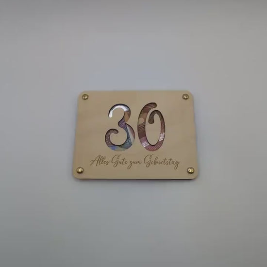 Geldgeschenk zum 30. Geburtstag aus Holz, Geschenkkarte für Geld Personalisiert, Geschenkidee für Geburtstage | Holzkarte, Lustiges Geschenk