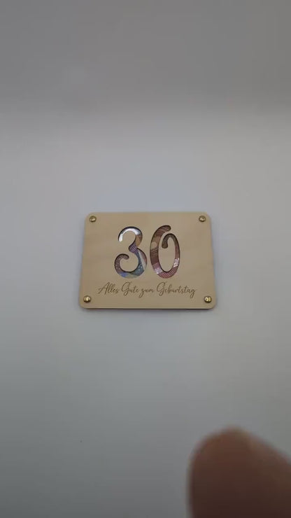 Geldgeschenk zum 30. Geburtstag aus Holz, Geschenkkarte für Geld Personalisiert, Geschenkidee für Geburtstage | Holzkarte, Lustiges Geschenk